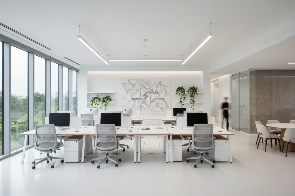 crea un ambiente dinamico pulito e ordinato